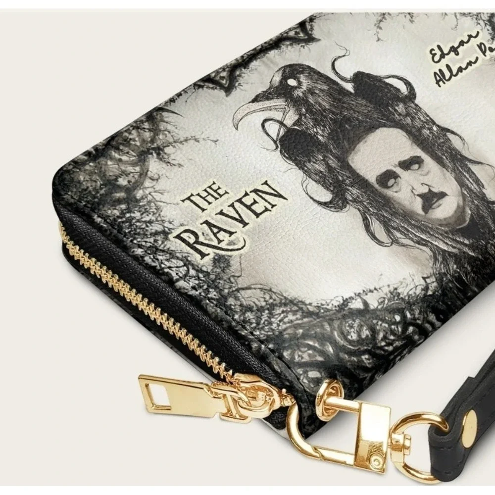 The Raven Wallet Goth Halloween New NWT Grunge Emo Excellent Poe